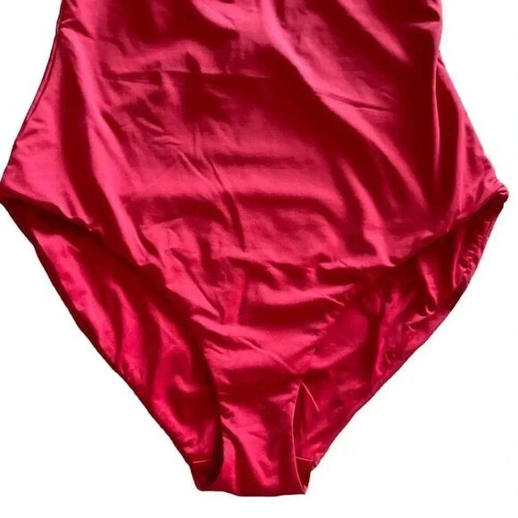 Andie Swim Bali One Piece
Cherry Red Deep Plunge Padded Swimming Suit MT # 1440 - Picture 4 of 11